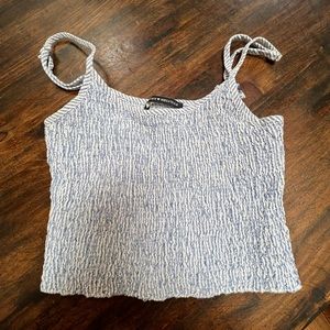 Brandy Melville stretch tank top blue and white stripe